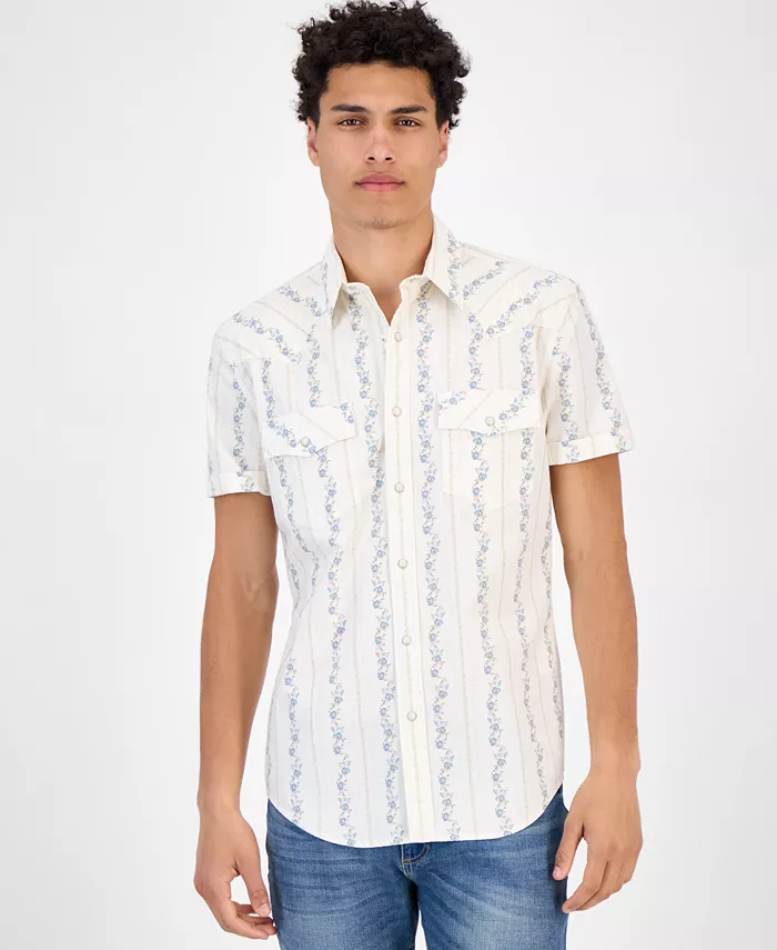 Мужская западная рубашка Alden с коротким рукавом и застежкой на кнопках Sun + Stone, белый
Мужская западная рубашка Alden с коротким рукавом и застежкой на кнопках Sun + Stone, белый