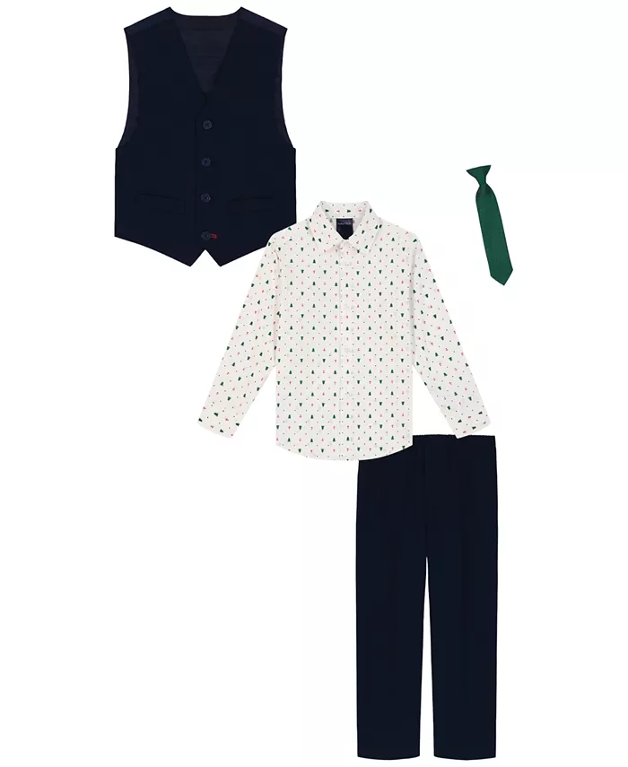 Мальчики 2T-7 комплект из 4 предметов: рубашка, галстук, жилет и брюки Nautica, синий
Мальчики 2T-7 комплект из 4 предметов: рубашка, галстук, жилет и брюки Nautica, синий