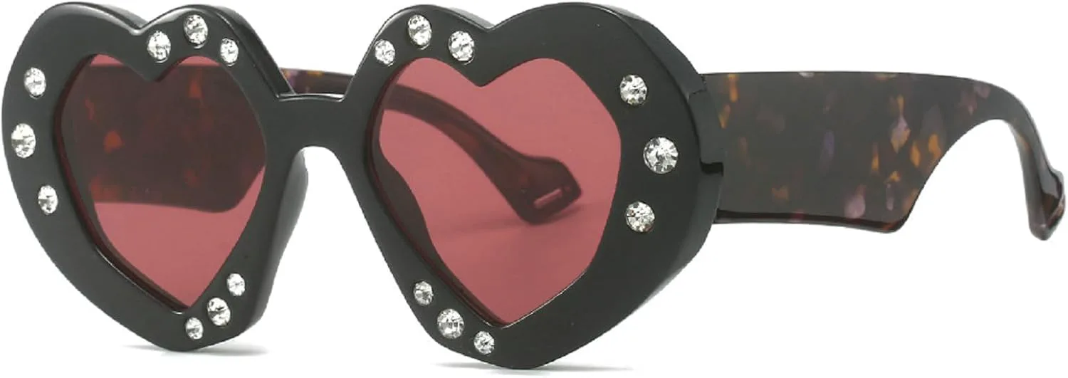 Модные солнцезащитные очки в форме сердца с бриллиантами, женские трендовые солнцезащитные очки со стразами, очки для вечеринок и рейвов mincl, Black&red
Модные солнцезащитные очки в форме сердца с бриллиантами, женские трендовые солнцезащитные очки со стразами, очки для вечеринок и рейвов mincl, Black&red
