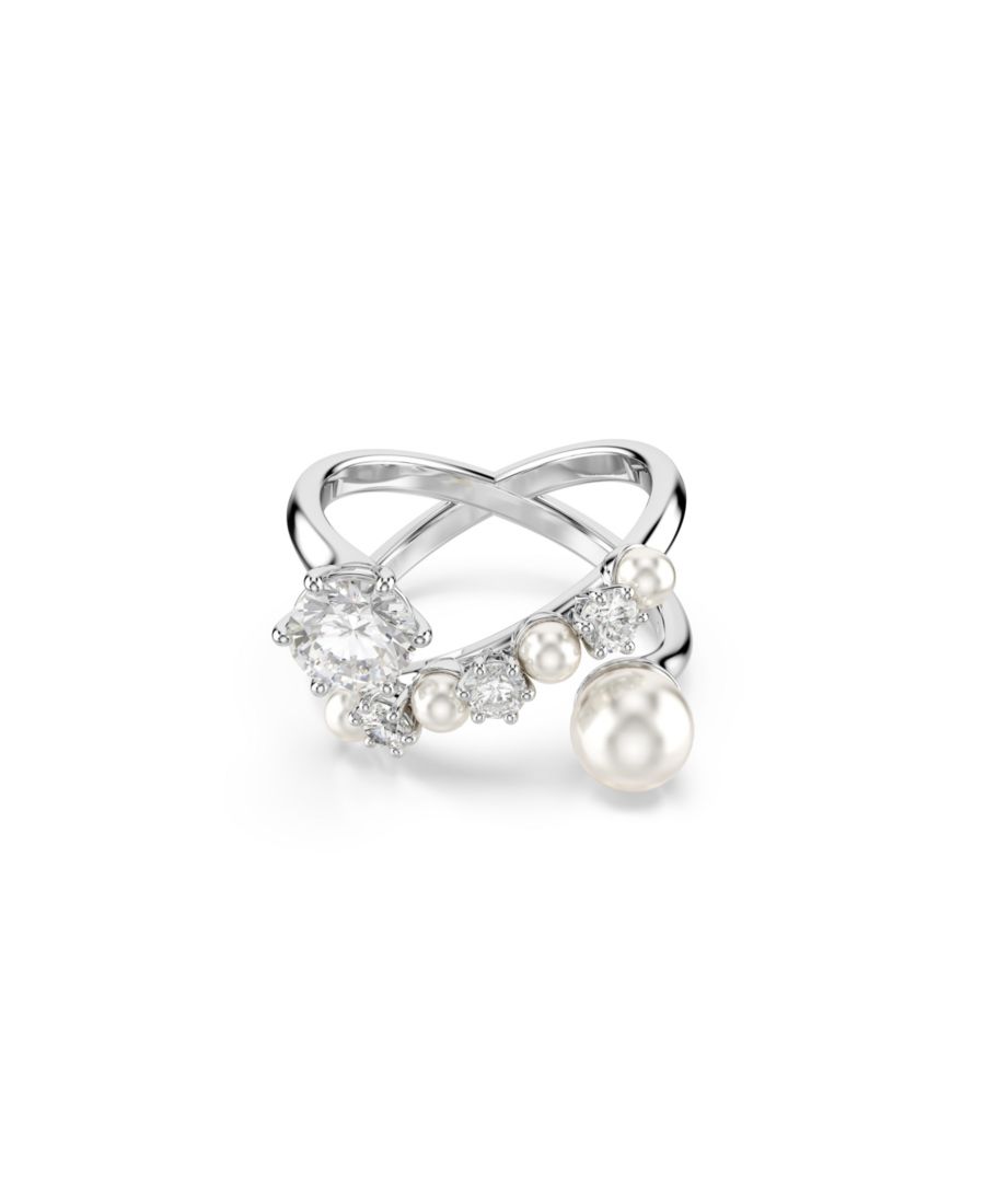 Эффектное кольцо с культивированным жемчужиной круглой огранки Swarovski, Silver
Эффектное кольцо с культивированным жемчужиной круглой огранки Swarovski, Silver