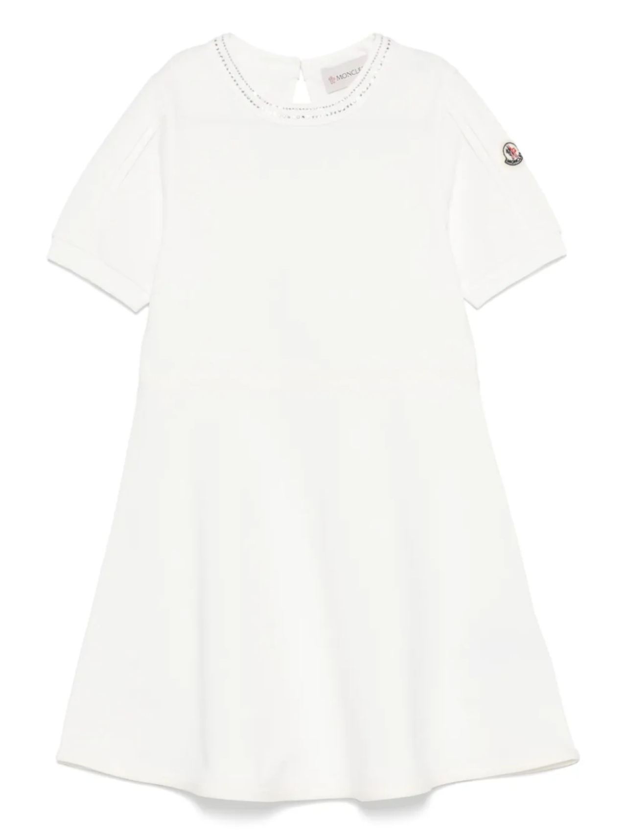 Moncler Enfant платье из ткани пике, белый 
Moncler Enfant платье из ткани пике, белый