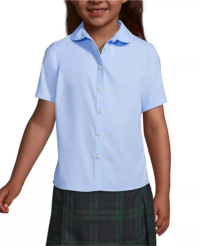 Блузка с коротким рукавом и воротником Питер Пэн для девочек постарше, из поплина Lands' End, синий
Блузка с коротким рукавом и воротником Питер Пэн для девочек постарше, из поплина Lands' End, синий