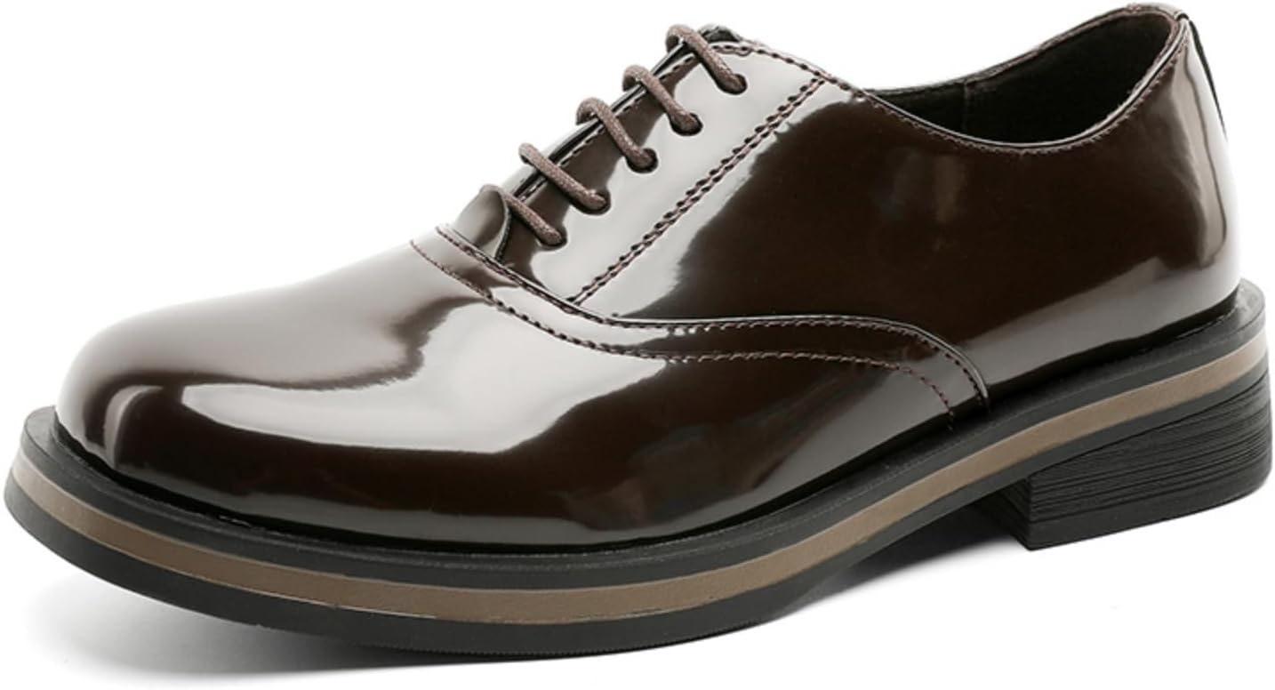 Мужские оксфорды из натуральной кожи с толстой подошвой, на шнуровке, с массивным каблуком, круглым носком, противоскользящие, для делового и повседневного стиля, удобные, элегантные, офисная обувь Aokisx, коричневый
Мужские оксфорды из натуральной кожи с толстой подошвой, на шнуровке, с массивным каблуком, круглым носком, противоскользящие, для делового и повседневного стиля, удобные, элегантные, офисная обувь Aokisx, коричневый