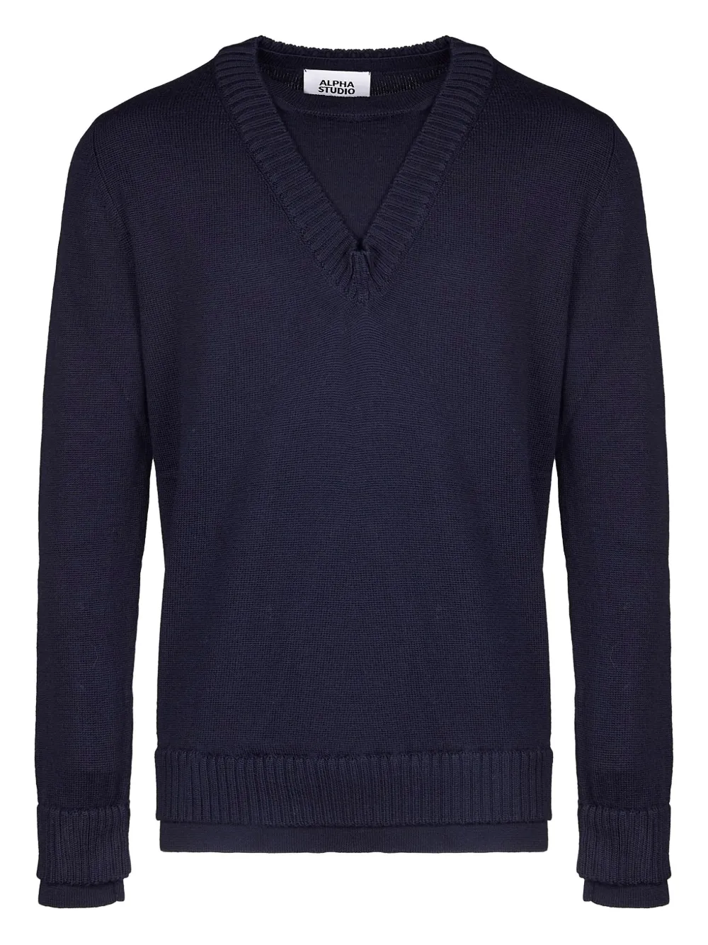 Свитер с V-образным вырезом Alpha Studio, синий
Свитер с V-образным вырезом Alpha Studio, синий
