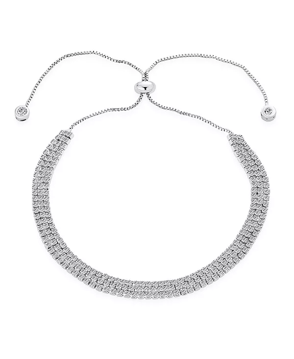 Трехрядный тонкий 3-рядный браслет с кубическим цирконием и подвеской в стиле боло для тенниса, регулируемый для выпускного бала Bling Jewelry, clear
Трехрядный тонкий 3-рядный браслет с кубическим цирконием и подвеской в стиле боло для тенниса, регулируемый для выпускного бала Bling Jewelry, clear