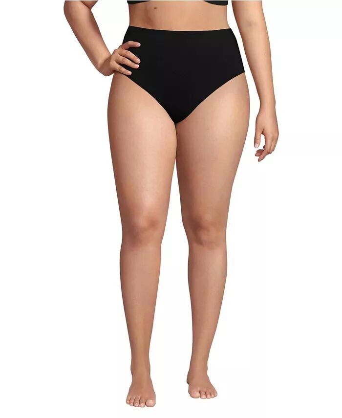 Женские плавки бикини больших размеров с высокой талией Lands' End, черный
Женские плавки бикини больших размеров с высокой талией Lands' End, черный