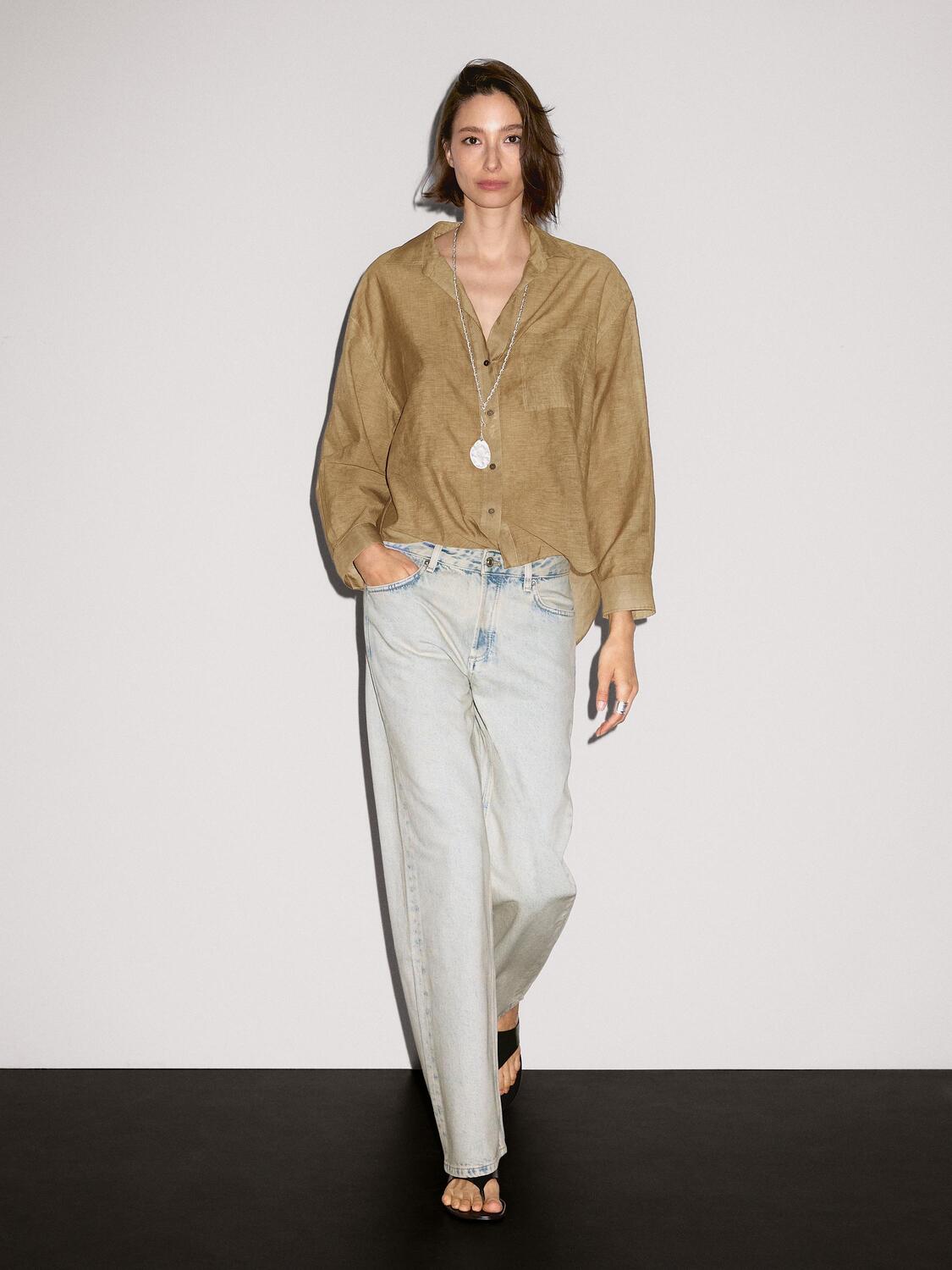 Полосатая рубашка из хлопковой смеси Massimo Dutti, горчично-желтый
Полосатая рубашка из хлопковой смеси Massimo Dutti, горчично-желтый