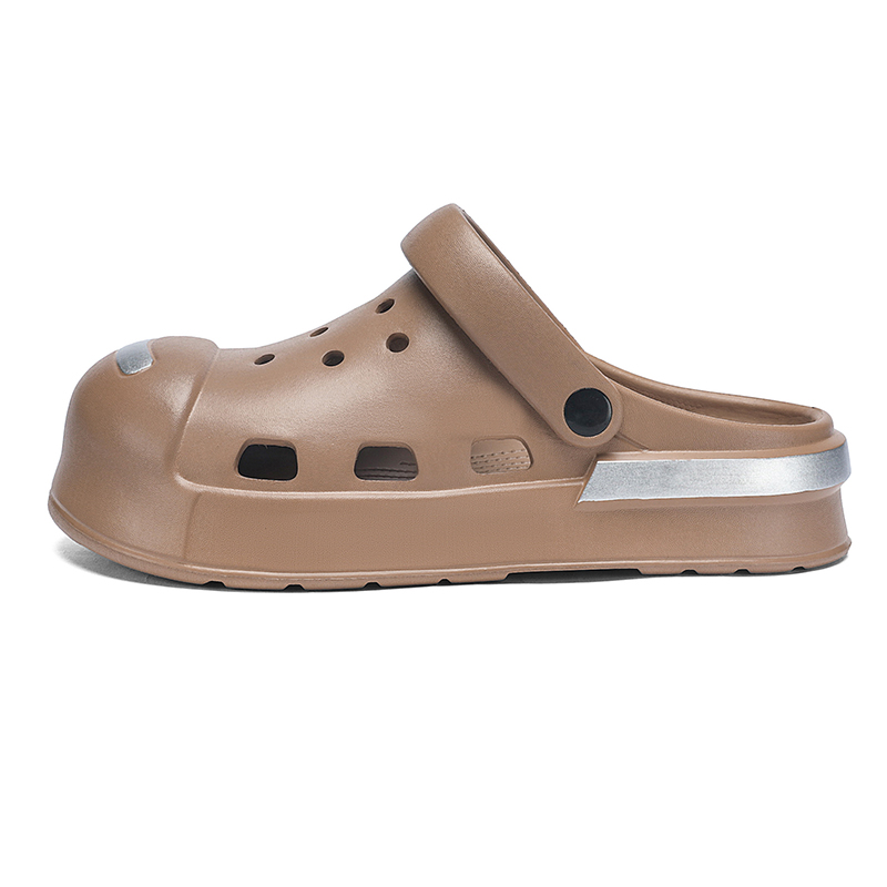 LONGYING Клоги унисекс коричневые с серебристым, цвет Brown Silver 
LONGYING Клоги унисекс коричневые с серебристым, цвет Brown Silver