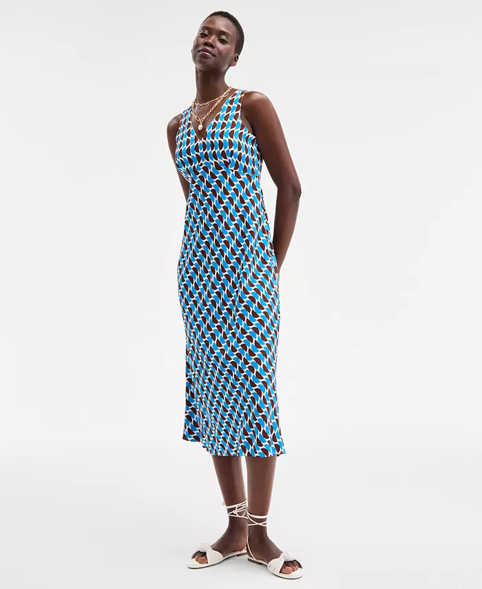 Женское платье миди без рукавов с двойным V-образным вырезом On 34th, синий
Женское платье миди без рукавов с двойным V-образным вырезом On 34th, синий