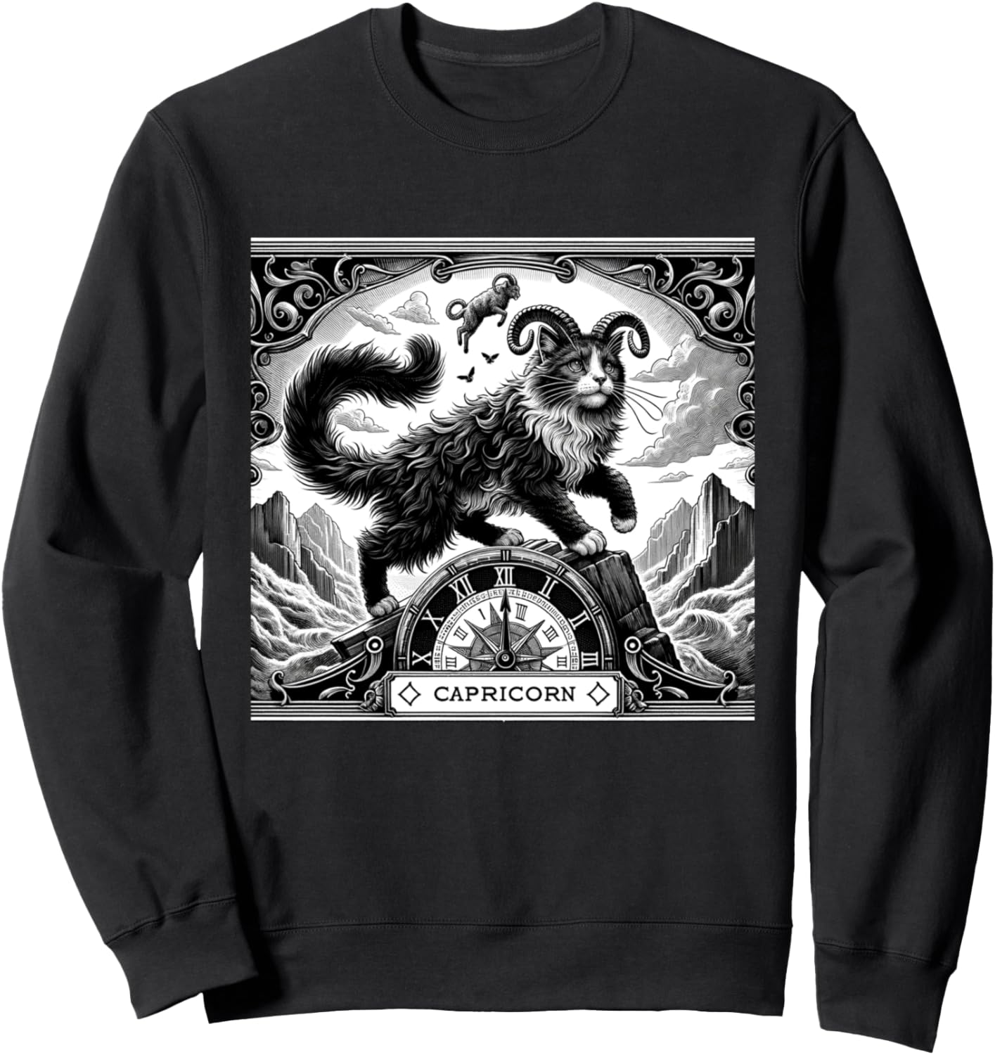 Кот-Козерог, небесный зодиак, таро, астрология, толстовка с изображением кошки Cosmic Elements Collective, черный
Кот-Козерог, небесный зодиак, таро, астрология, толстовка с изображением кошки Cosmic Elements Collective, черный