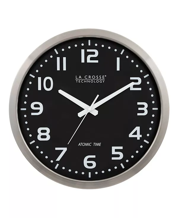 16-Дюймовые атомные часы из нержавеющей стали с черным циферблатом La Crosse Technology, silver
16-Дюймовые атомные часы из нержавеющей стали с черным циферблатом La Crosse Technology, silver