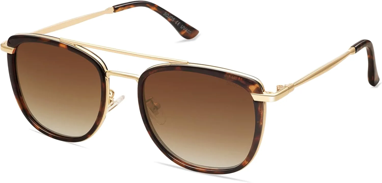 Солнцезащитные очки SOJOS Retro Aviator Square Polarized для женщин и мужчин, винтажные женские солнцезащитные очки UV400 SJ2180, Dark Tortoise/Brown Grading
Солнцезащитные очки SOJOS Retro Aviator Square Polarized для женщин и мужчин, винтажные женские солнцезащитные очки UV400 SJ2180, Dark Tortoise/Brown Grading