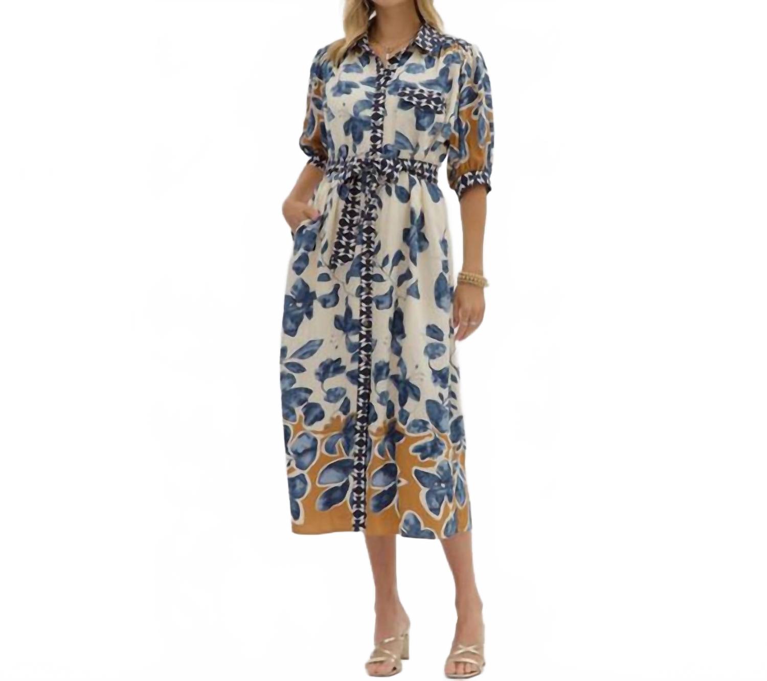 Entro Платье-рубашка миди с рукавами три четверти и растительным принтом, синий с разноцветными вставками
Entro Платье-рубашка миди с рукавами три четверти и растительным принтом, синий с разноцветными вставками
