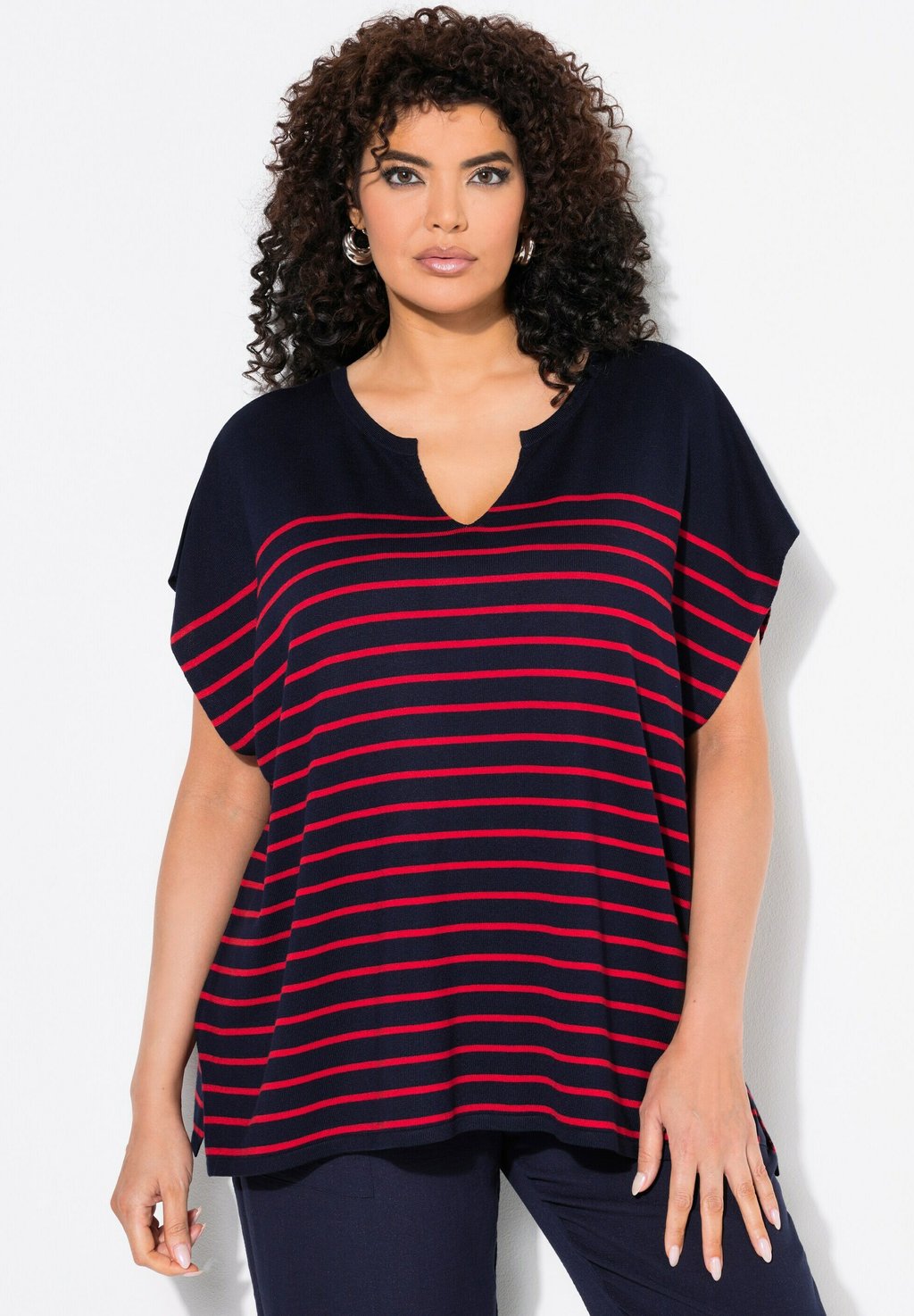 Футболка с принтом BRETON STRIPED CAP SLEEVE Ulla Popken, темно-синий
Футболка с принтом BRETON STRIPED CAP SLEEVE Ulla Popken, темно-синий