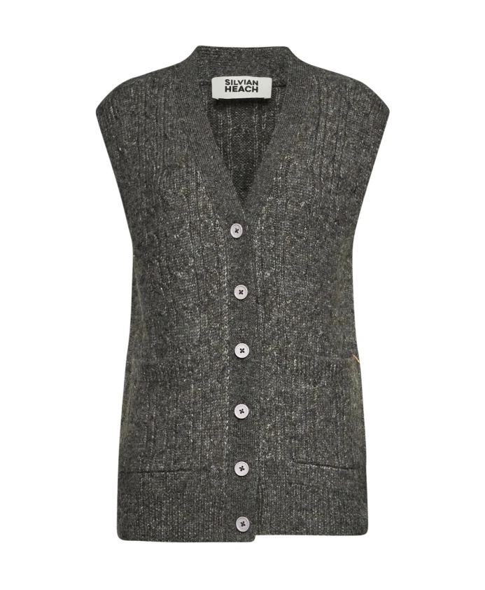Вязаный жилет в рубчик с пуговицами Silvian Heach, серый
Вязаный жилет в рубчик с пуговицами Silvian Heach, серый