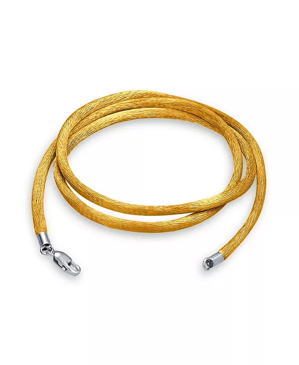 Ожерелье из атласного шелкового шнура золотистого оттенка с застежкой-карабином из стерлингового серебра Bling Jewelry, gold-tone
Ожерелье из атласного шелкового шнура золотистого оттенка с застежкой-карабином из стерлингового серебра Bling Jewelry, gold-tone