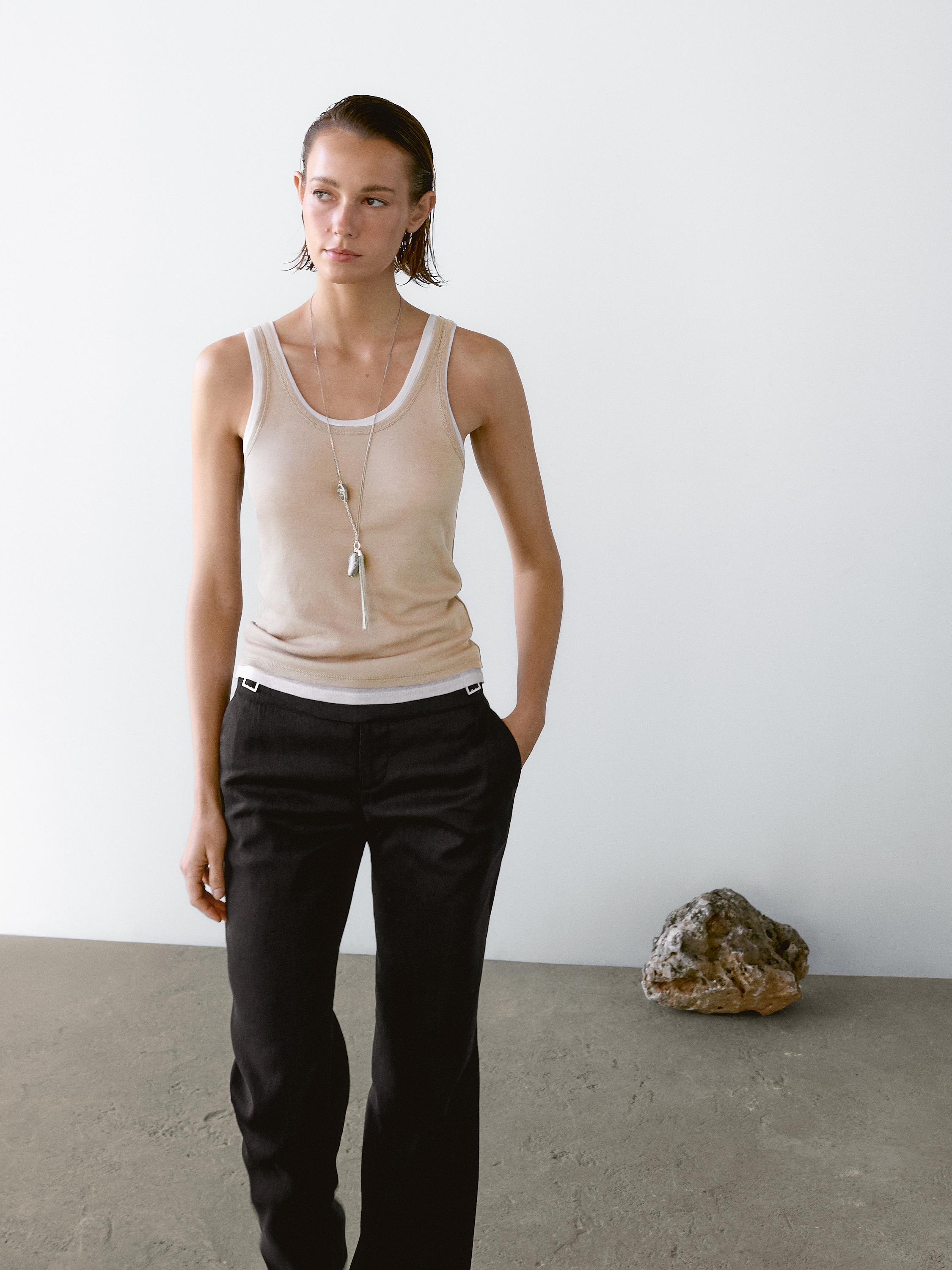 Топ из 100% хлопка с двумя бретелями Massimo Dutti, Mink
Топ из 100% хлопка с двумя бретелями Massimo Dutti, Mink