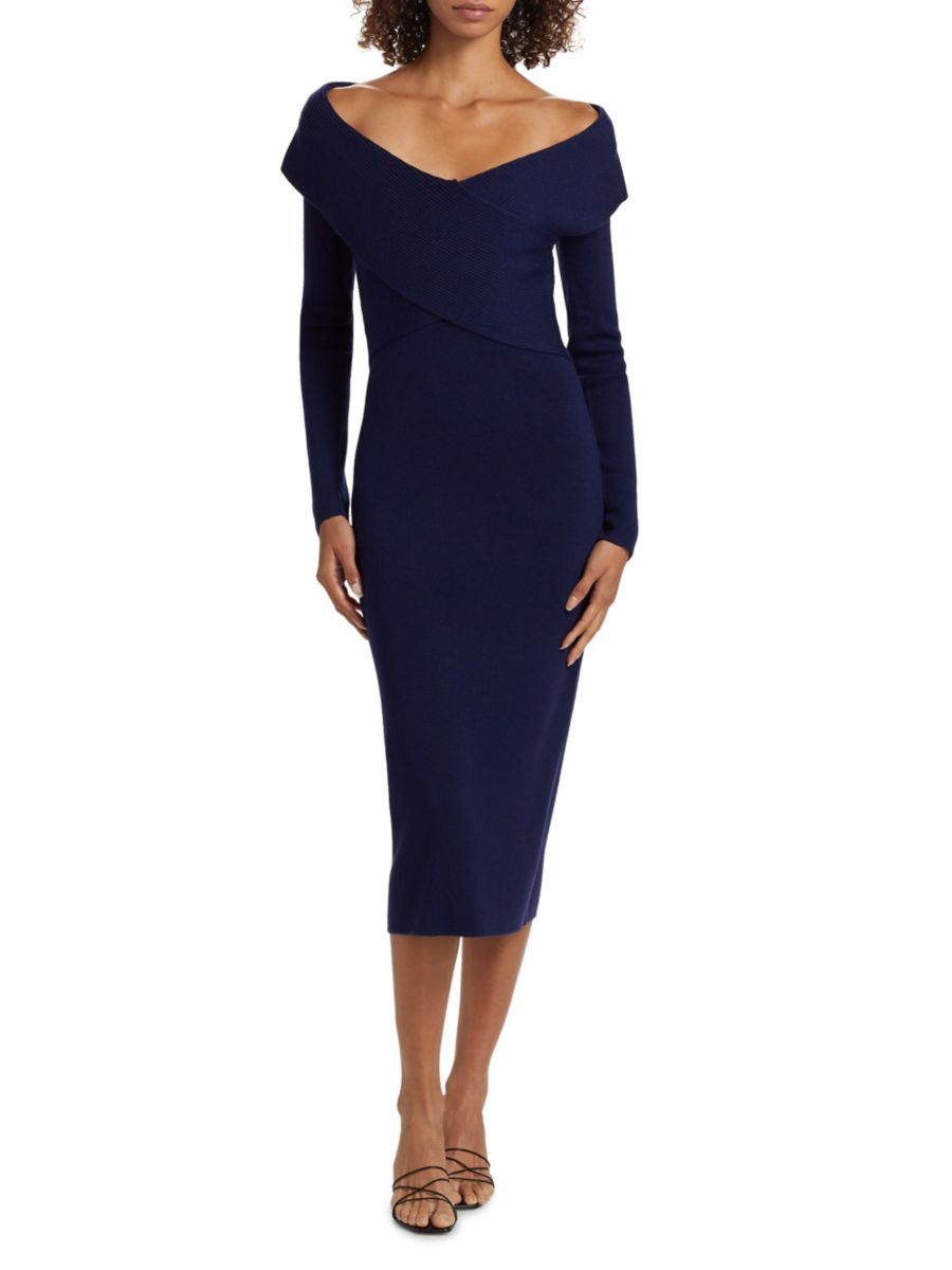 Платье-свитер Rowan Wool с открытыми плечами Elie Tahari, цвет Deep Evening Blue
Платье-свитер Rowan Wool с открытыми плечами Elie Tahari, цвет Deep Evening Blue