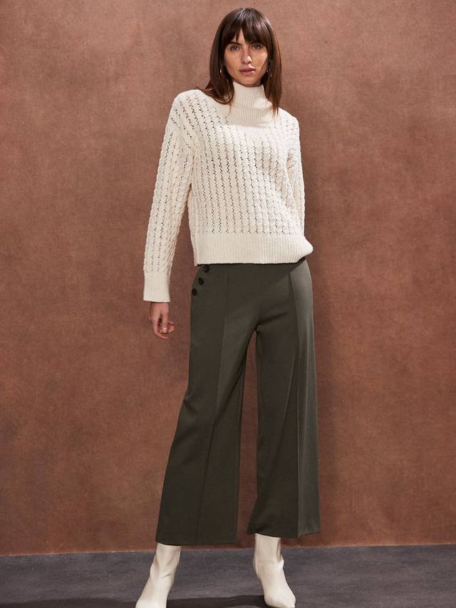 Брюки-кюлоты из тонкой саржи ponte Ro&Zo, зеленый
Брюки-кюлоты из тонкой саржи ponte Ro&Zo, зеленый