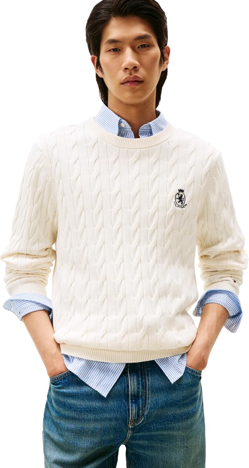 Мужской свитер Tommy Hilfiger Crest Cable Knit Crewneck, легкий пуловер, Ivory Petal
Мужской свитер Tommy Hilfiger Crest Cable Knit Crewneck, легкий пуловер, Ivory Petal