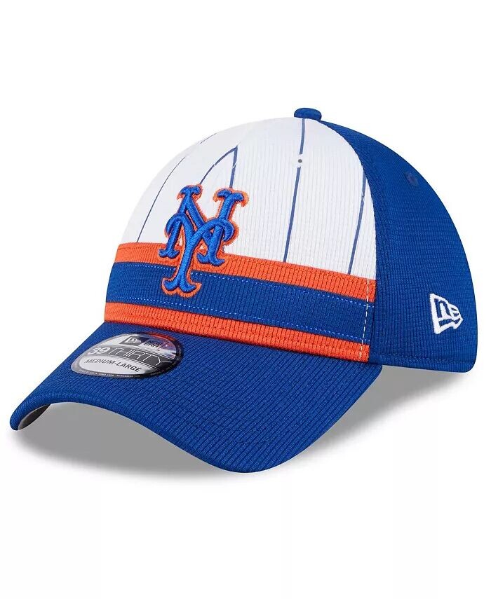 Мужская белая кепка New York Mets 2024 Batting Practice 39THIRTY Flex Hat New Era, синий 
Мужская белая кепка New York Mets 2024 Batting Practice 39THIRTY Flex Hat New Era, синий