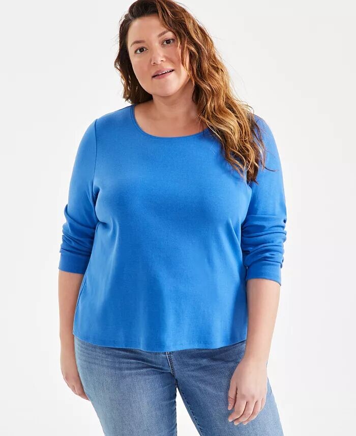 Топ больших размеров с круглым вырезом и длинными рукавами Style & Co, синий
Топ больших размеров с круглым вырезом и длинными рукавами Style & Co, синий