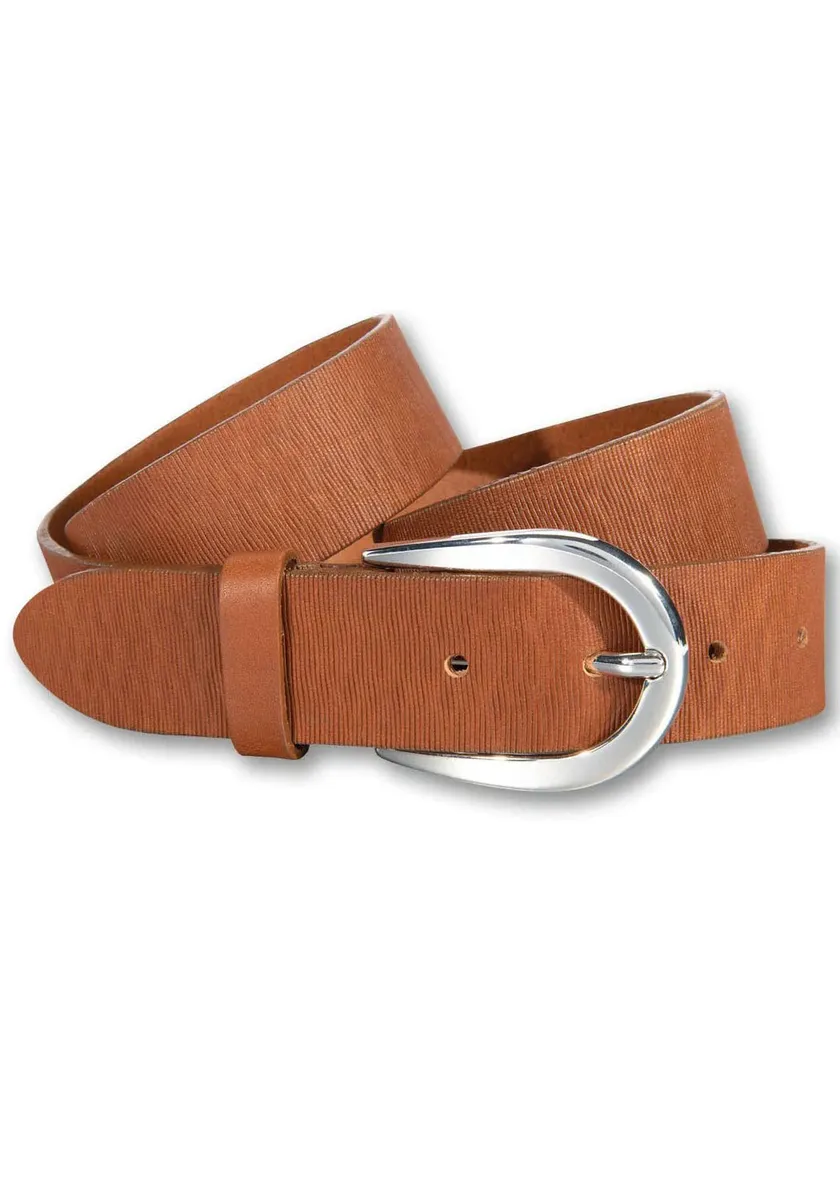 Кожаный ремень Silbergift с штриховкой и серебряной застежкой в виде подковы, цвет Cognac
Кожаный ремень Silbergift с штриховкой и серебряной застежкой в виде подковы, цвет Cognac