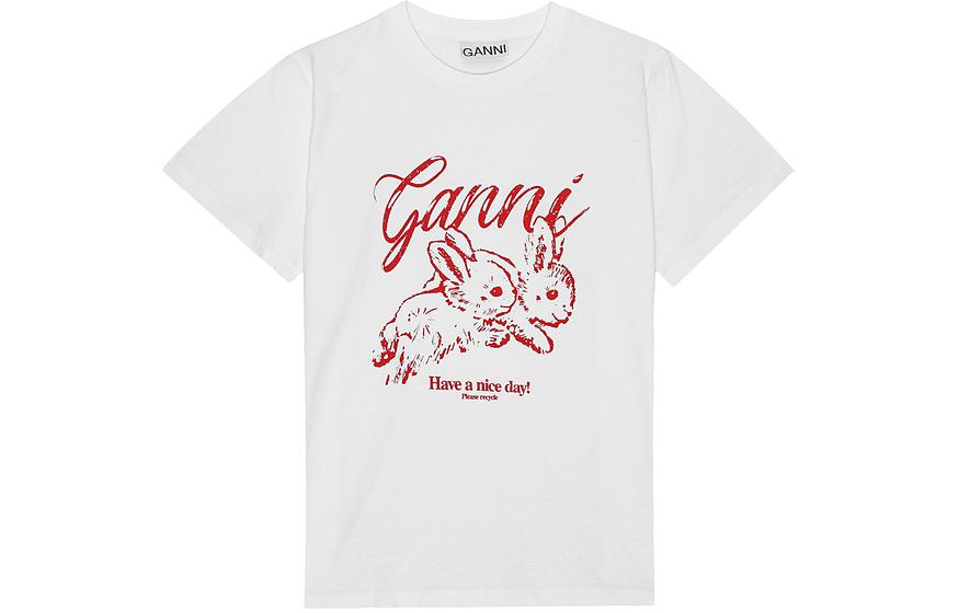 Футболка с принтом логотипа GANNI, ярко-белый
Футболка с принтом логотипа GANNI, ярко-белый