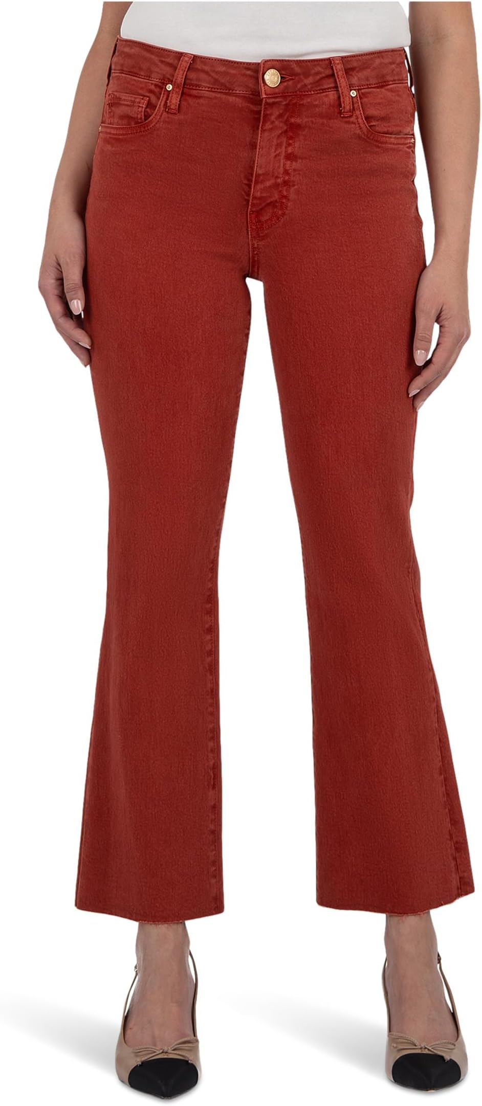 Джинсы KUT from the Kloth Kelsey High-Rise Ankle Flare With Raw Hem in Paprika, Paprika
Джинсы KUT from the Kloth Kelsey High-Rise Ankle Flare With Raw Hem in Paprika, Paprika