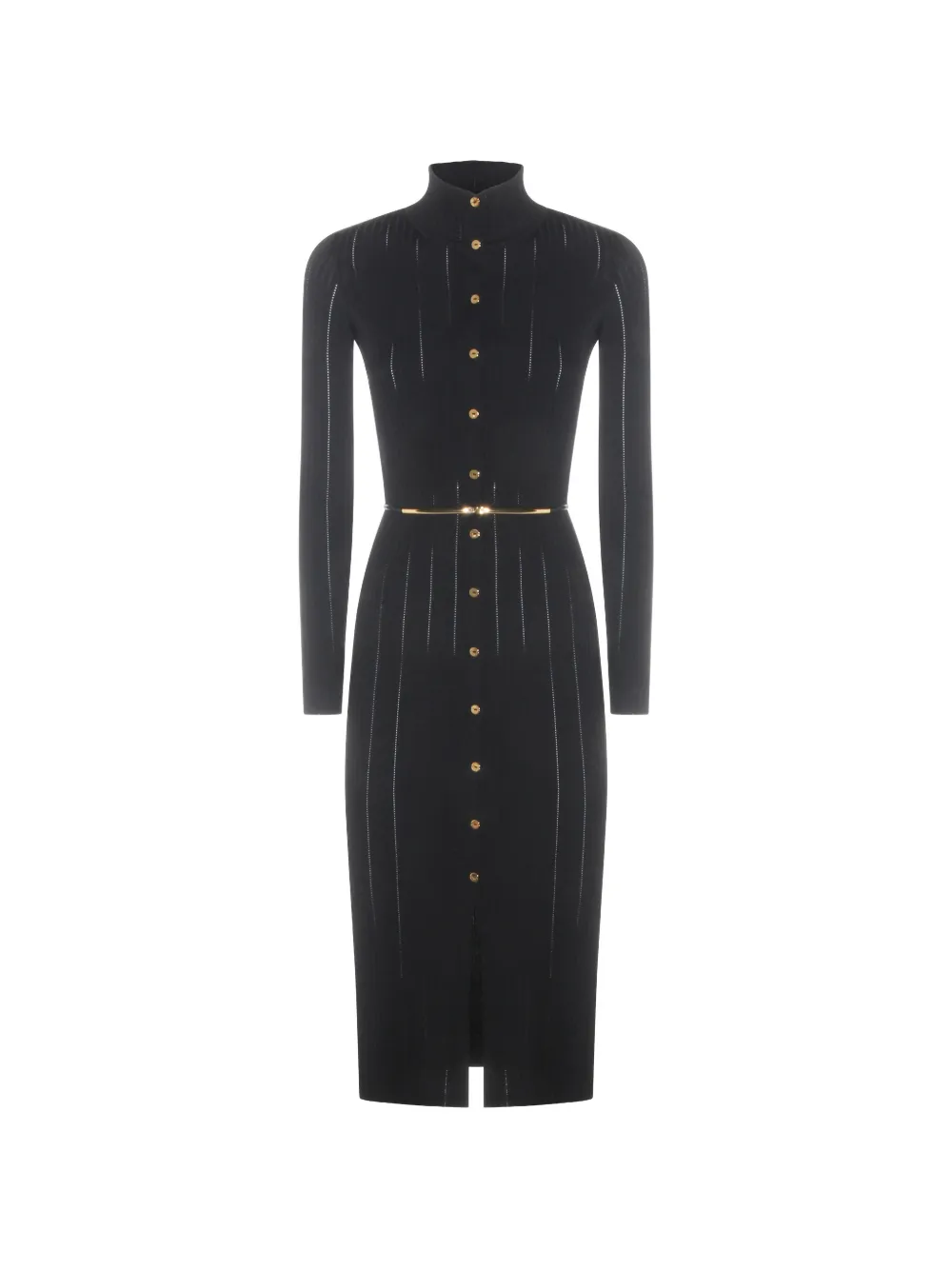 Платье из ажурной трикотажной ткани с поясом Elisabetta Franchi, черный
Платье из ажурной трикотажной ткани с поясом Elisabetta Franchi, черный