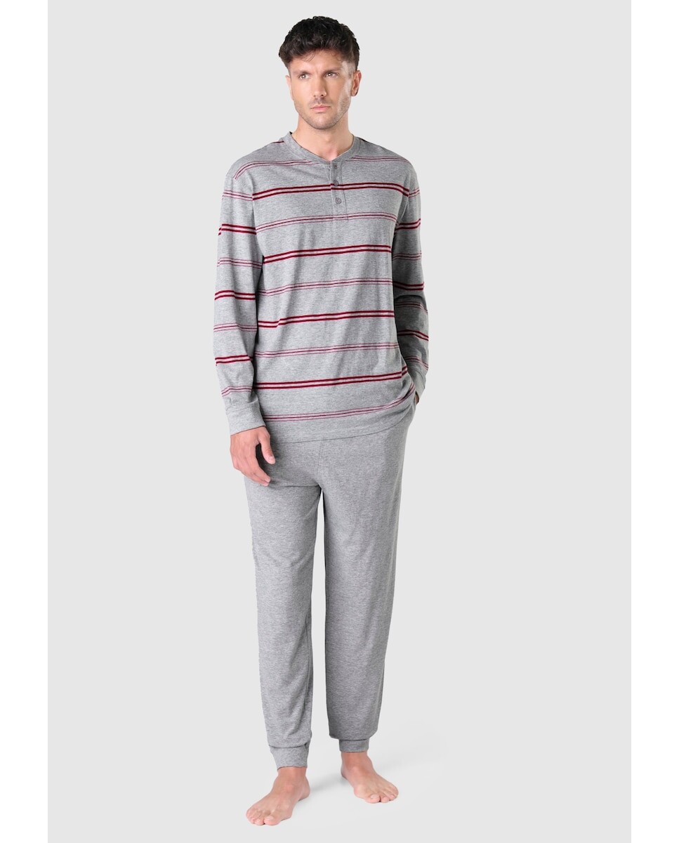 Длинная серая трикотажная мужская пижама El Búho Nocturno, светло-серый
Длинная серая трикотажная мужская пижама El Búho Nocturno, светло-серый