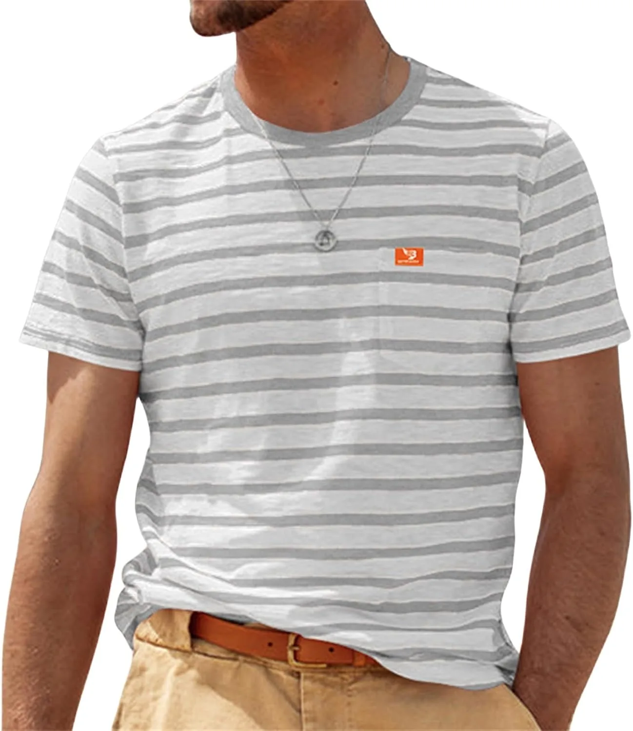 Мужская футболка с коротким рукавом в полоску Color Block KGKQHKQ
Мужская футболка с коротким рукавом в полоску Color Block KGKQHKQ