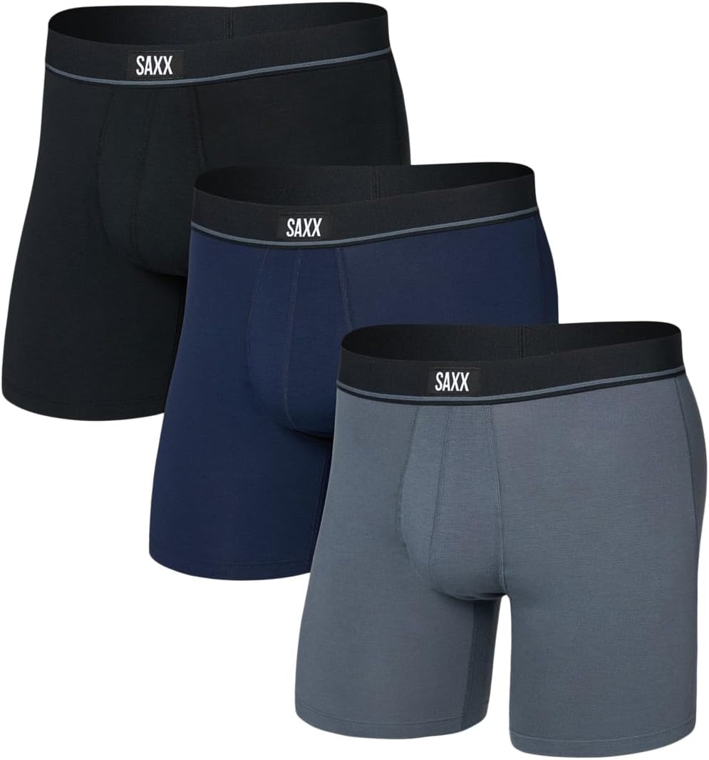 Боксеры SAXX UNDERWEAR Essential Cotton Boxer Brief Fly 3-Pack, цвет Black/Turbulence/Maritime
Боксеры SAXX UNDERWEAR Essential Cotton Boxer Brief Fly 3-Pack, цвет Black/Turbulence/Maritime