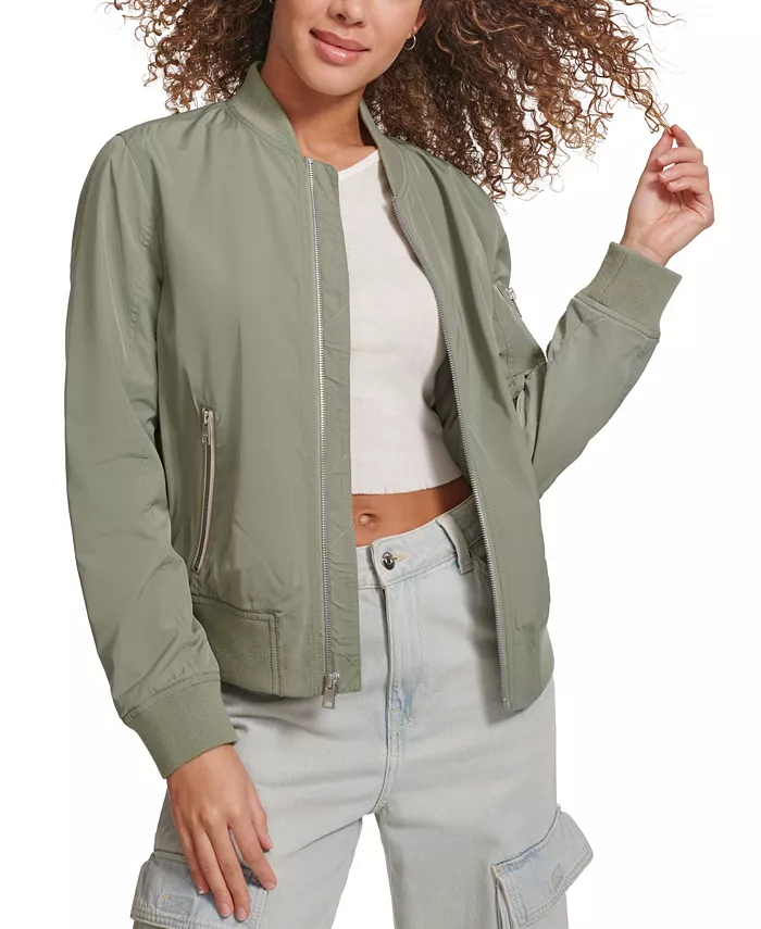Женская облегченная бомбер-куртка с молнией Levi's, зеленый
Женская облегченная бомбер-куртка с молнией Levi's, зеленый