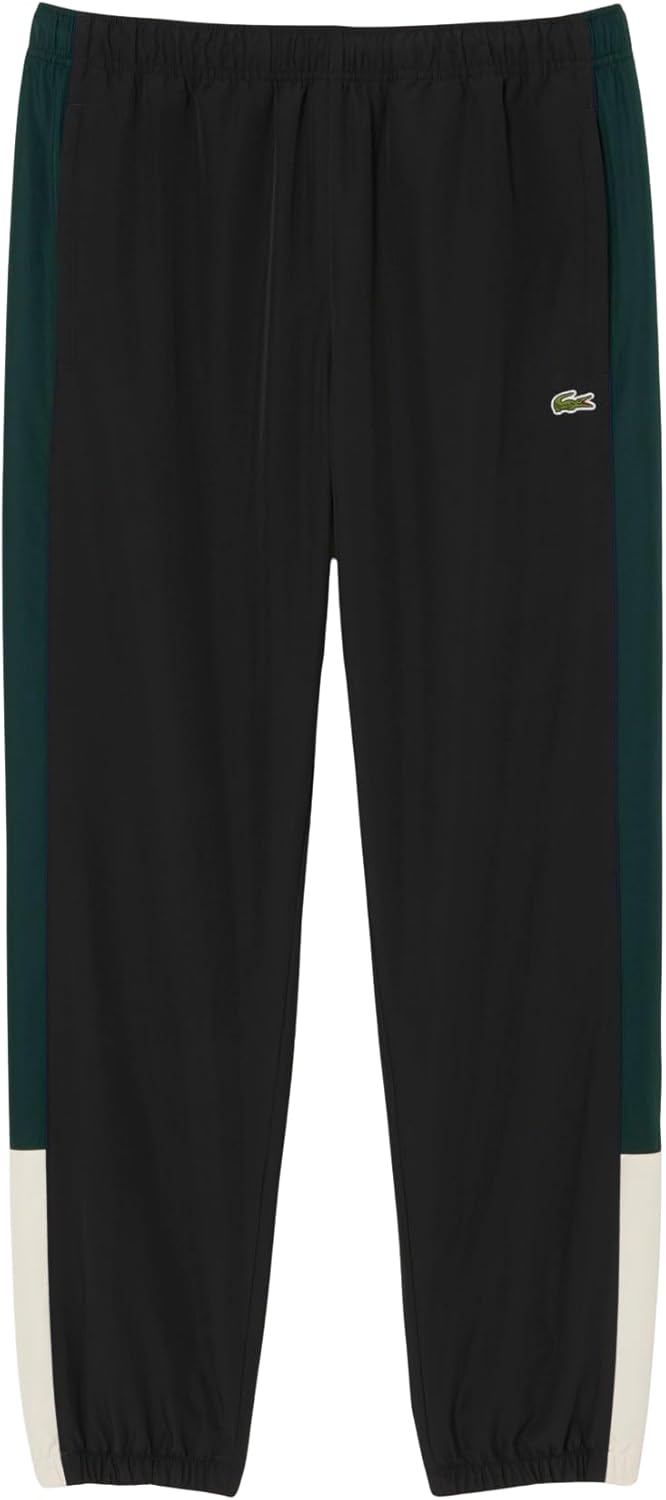 Мужские водоотталкивающие спортивные брюки Lacoste с цветными блоками, Black/Lapland/Sinople
Мужские водоотталкивающие спортивные брюки Lacoste с цветными блоками, Black/Lapland/Sinople