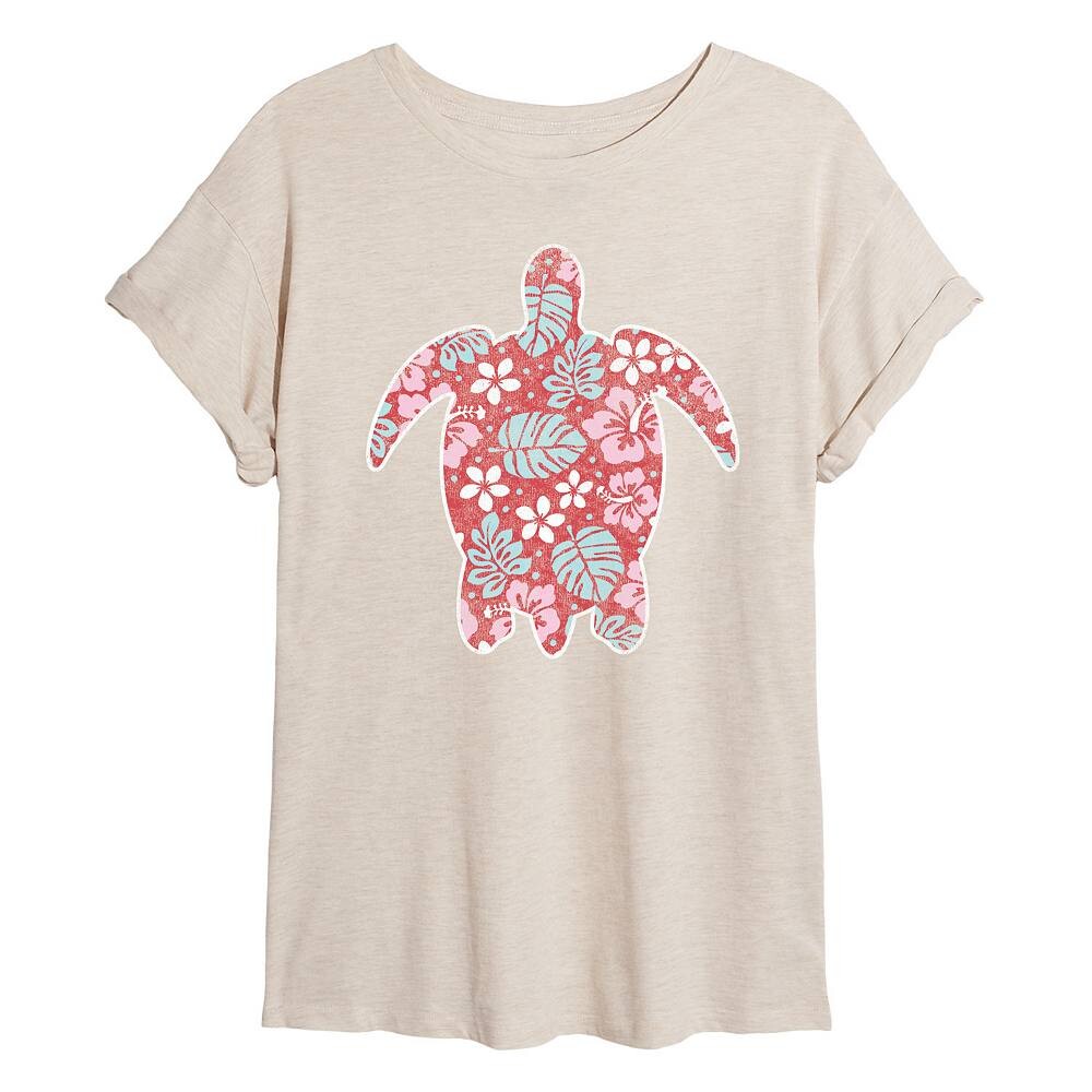 Детская струящаяся футболка с цветочным принтом морской черепахи Licensed Character, бежевый 
Детская струящаяся футболка с цветочным принтом морской черепахи Licensed Character, бежевый