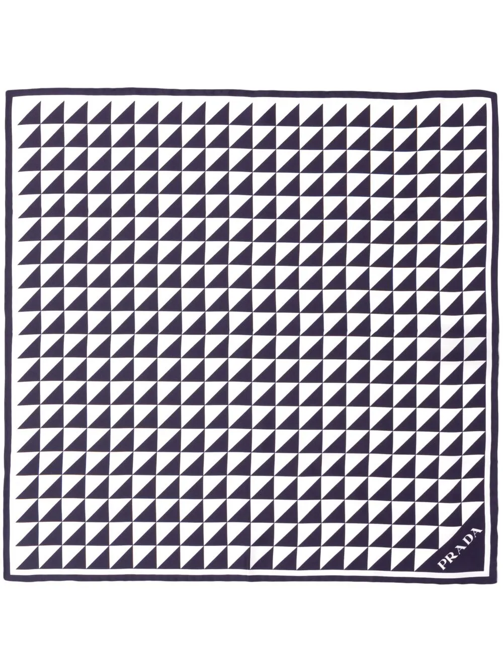Твиловый платок с геометричным принтом Prada, синий 
Твиловый платок с геометричным принтом Prada, синий