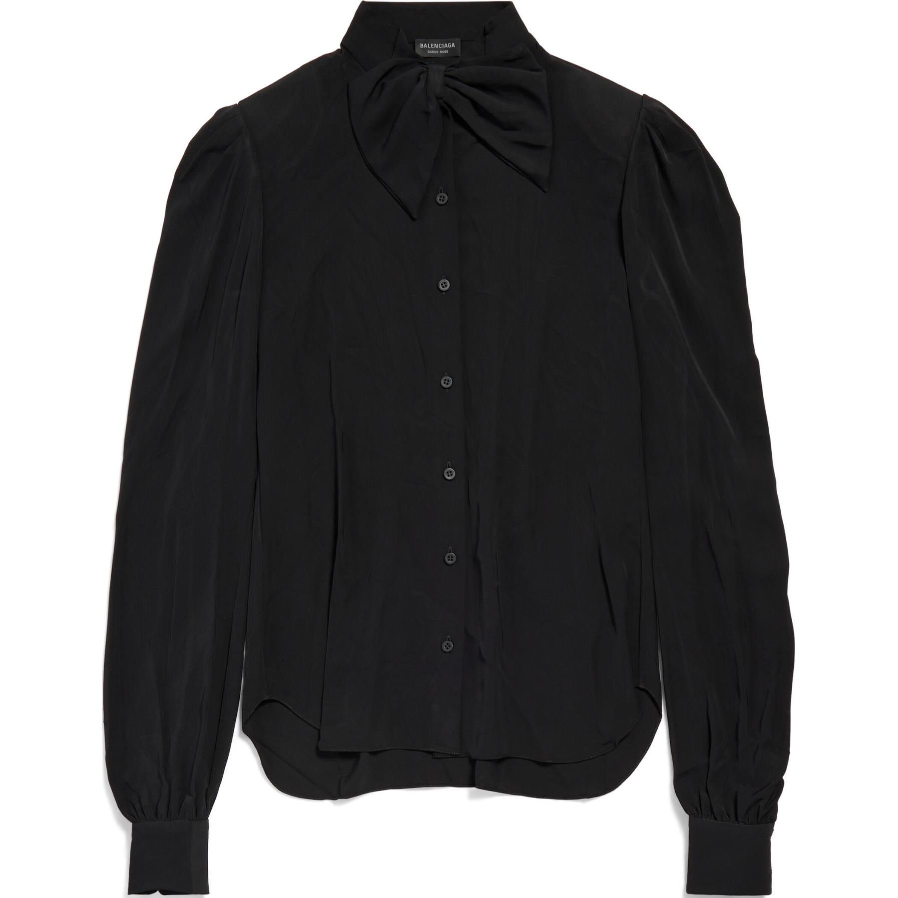 Блуза с длинным рукавом с детализацией в виде банта Balenciaga, черный
Блуза с длинным рукавом с детализацией в виде банта Balenciaga, черный