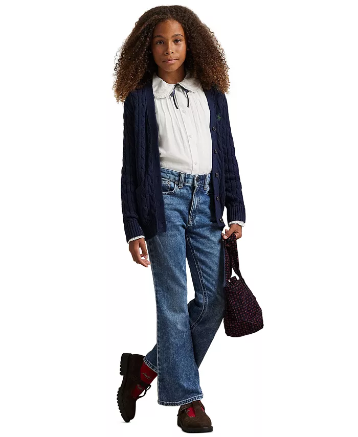 Джинсы для девочек 7-16 лет стрейч расклешенные Polo Ralph Lauren, синий
Джинсы для девочек 7-16 лет стрейч расклешенные Polo Ralph Lauren, синий