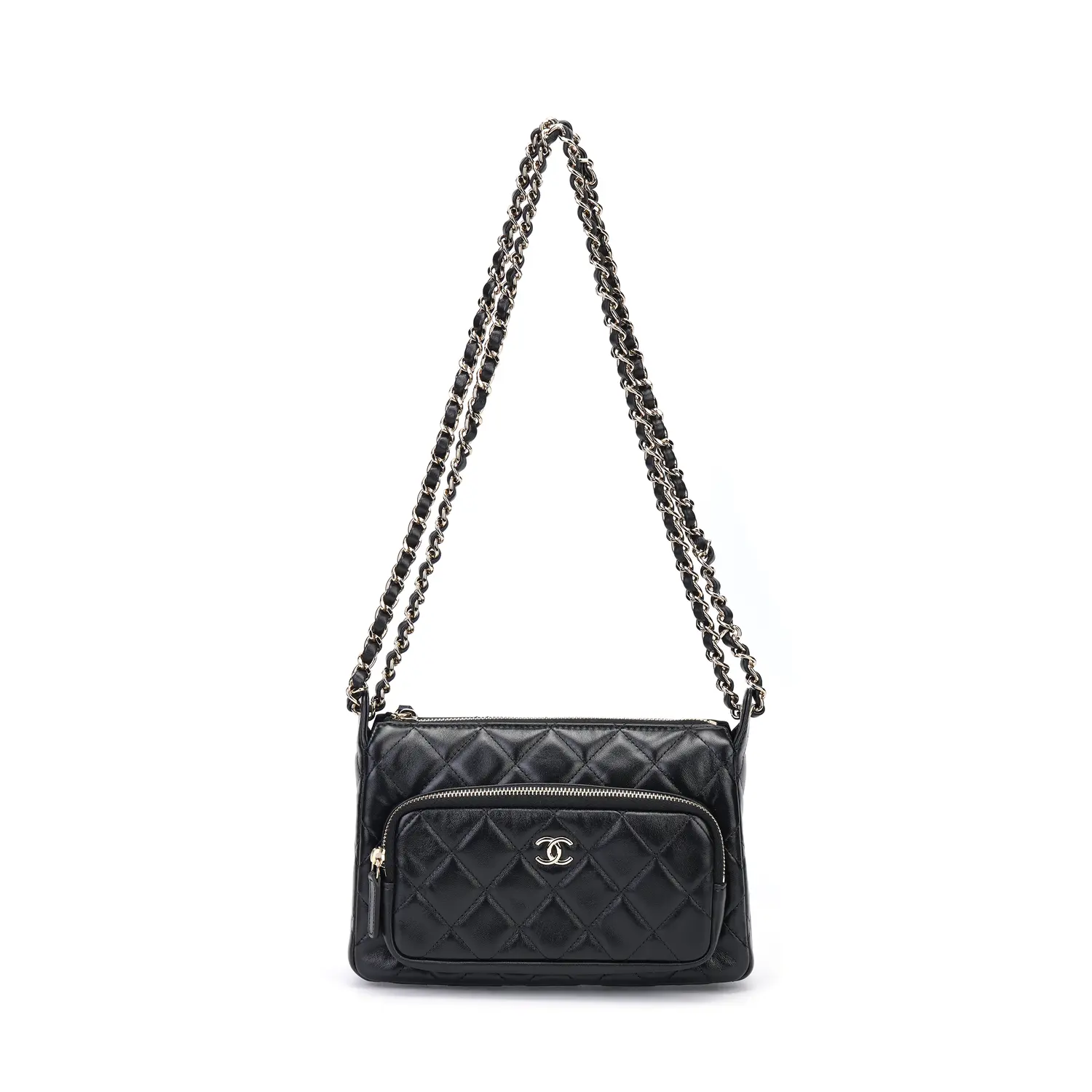 CHANEL Блестящая кожаная сумка через плечо
CHANEL Блестящая кожаная сумка через плечо