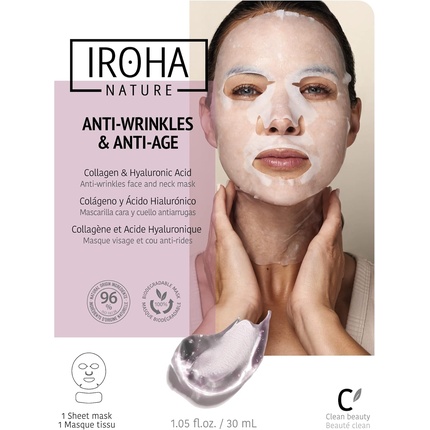 Iroha Nature Anti-Wrinkle Pro-Age Тканевая маска для лица и шеи New1
Iroha Nature Anti-Wrinkle Pro-Age Тканевая маска для лица и шеи New1