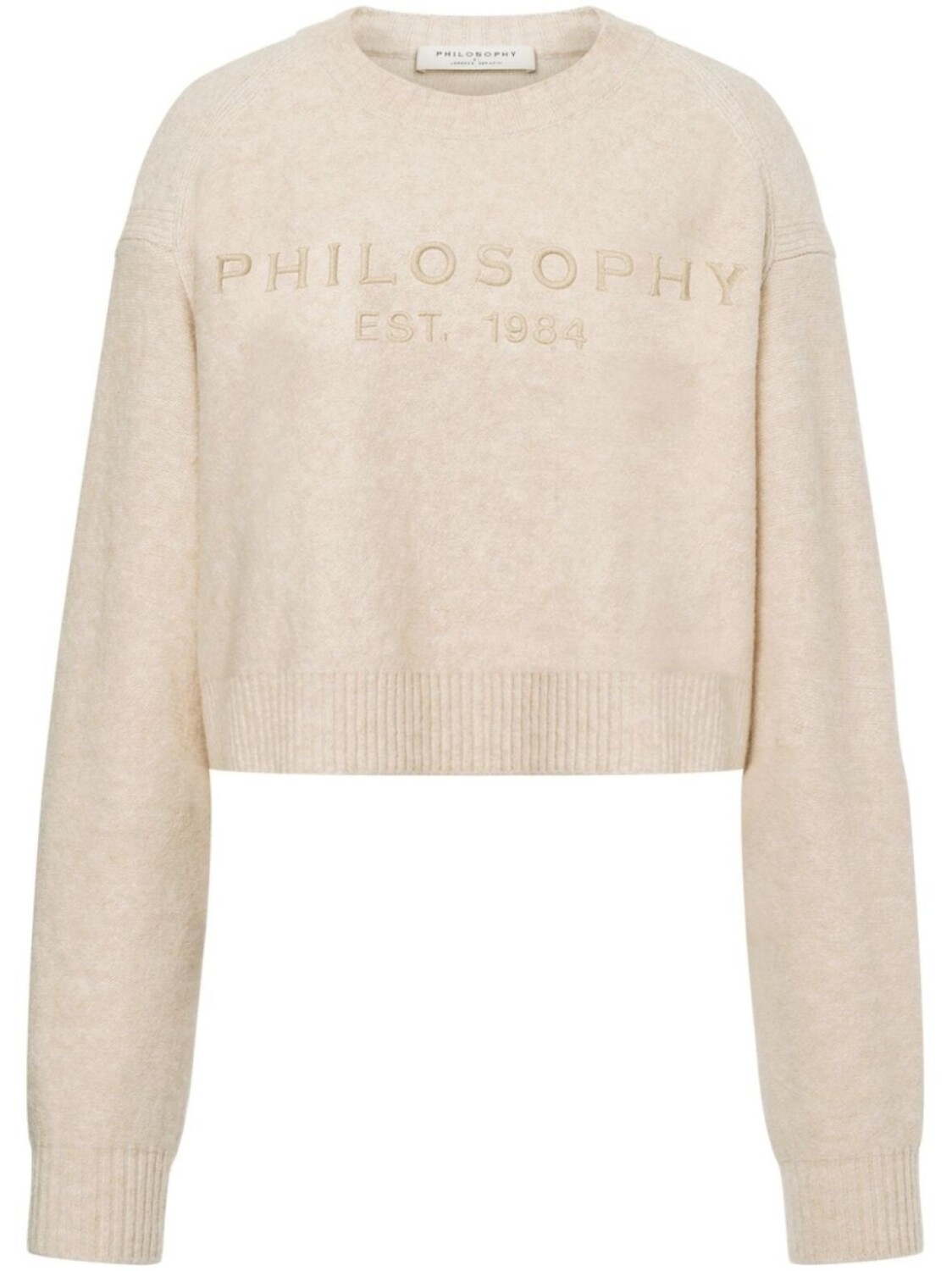 Philosophy Di Lorenzo Serafini укороченный джемпер с вышитым логотипом, нейтральный цвет