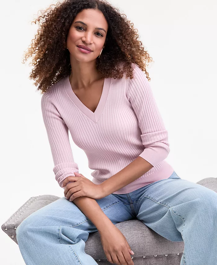Женский свитер с ребристым узором и V-образным вырезом I.N.C. International Concepts, розовый
Женский свитер с ребристым узором и V-образным вырезом I.N.C. International Concepts, розовый