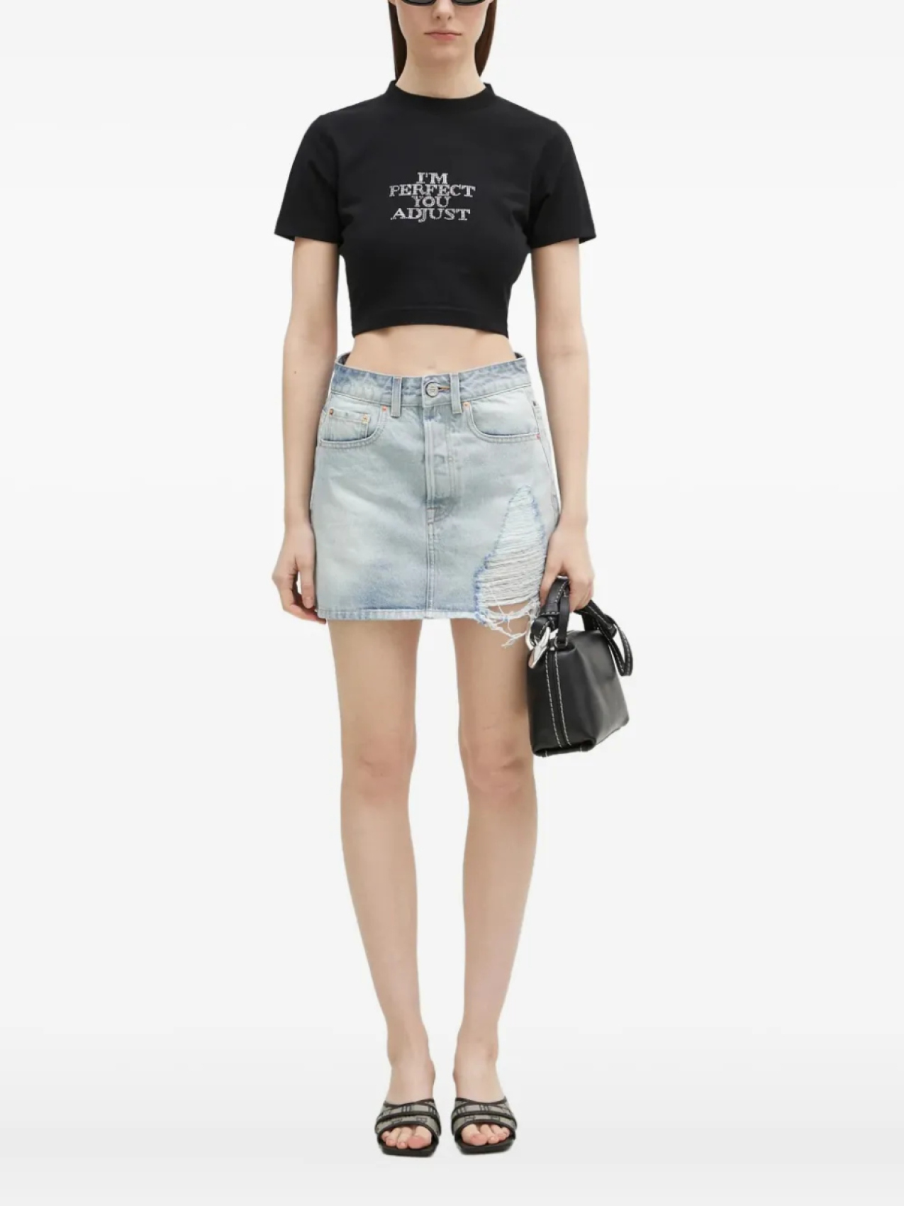 Укороченная футболка VETEMENTS, украшенная стразами, черный
Укороченная футболка VETEMENTS, украшенная стразами, черный