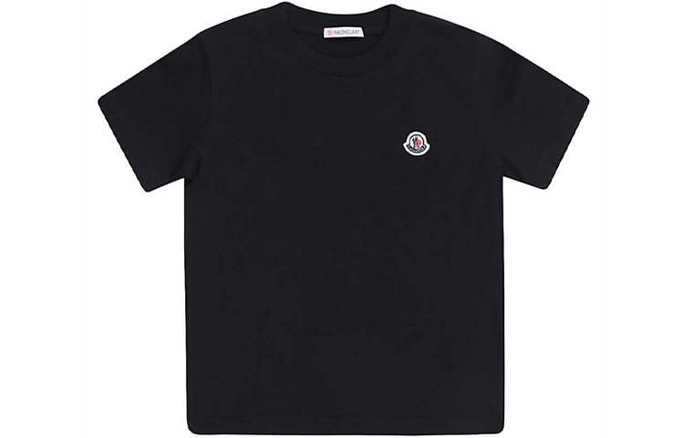 Футболка с логотипом Enfant Moncler, черная 
Футболка с логотипом Enfant Moncler, черная