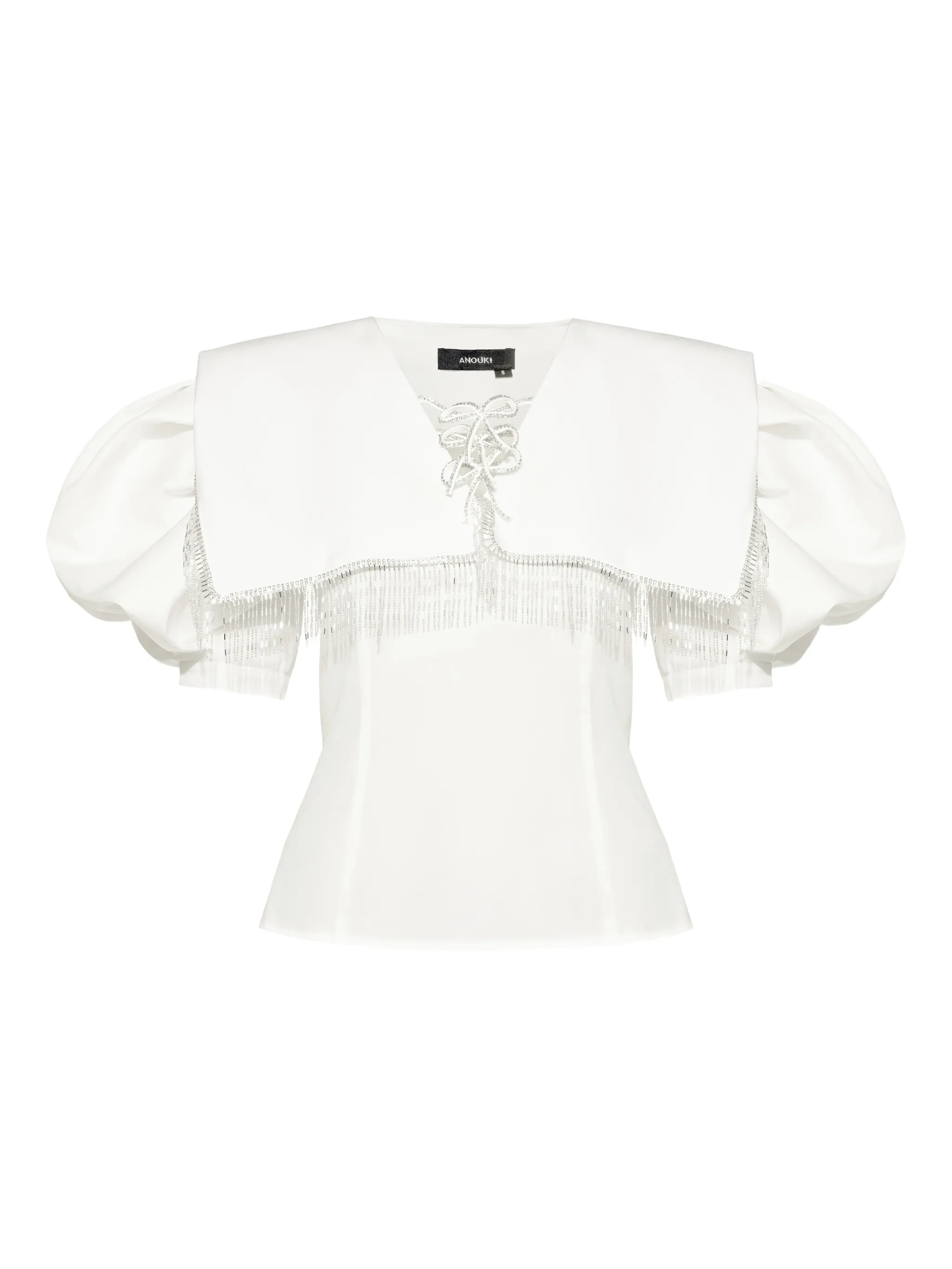 Блузка с объемными рукавами и кристаллами Anouki, белый
Блузка с объемными рукавами и кристаллами Anouki, белый