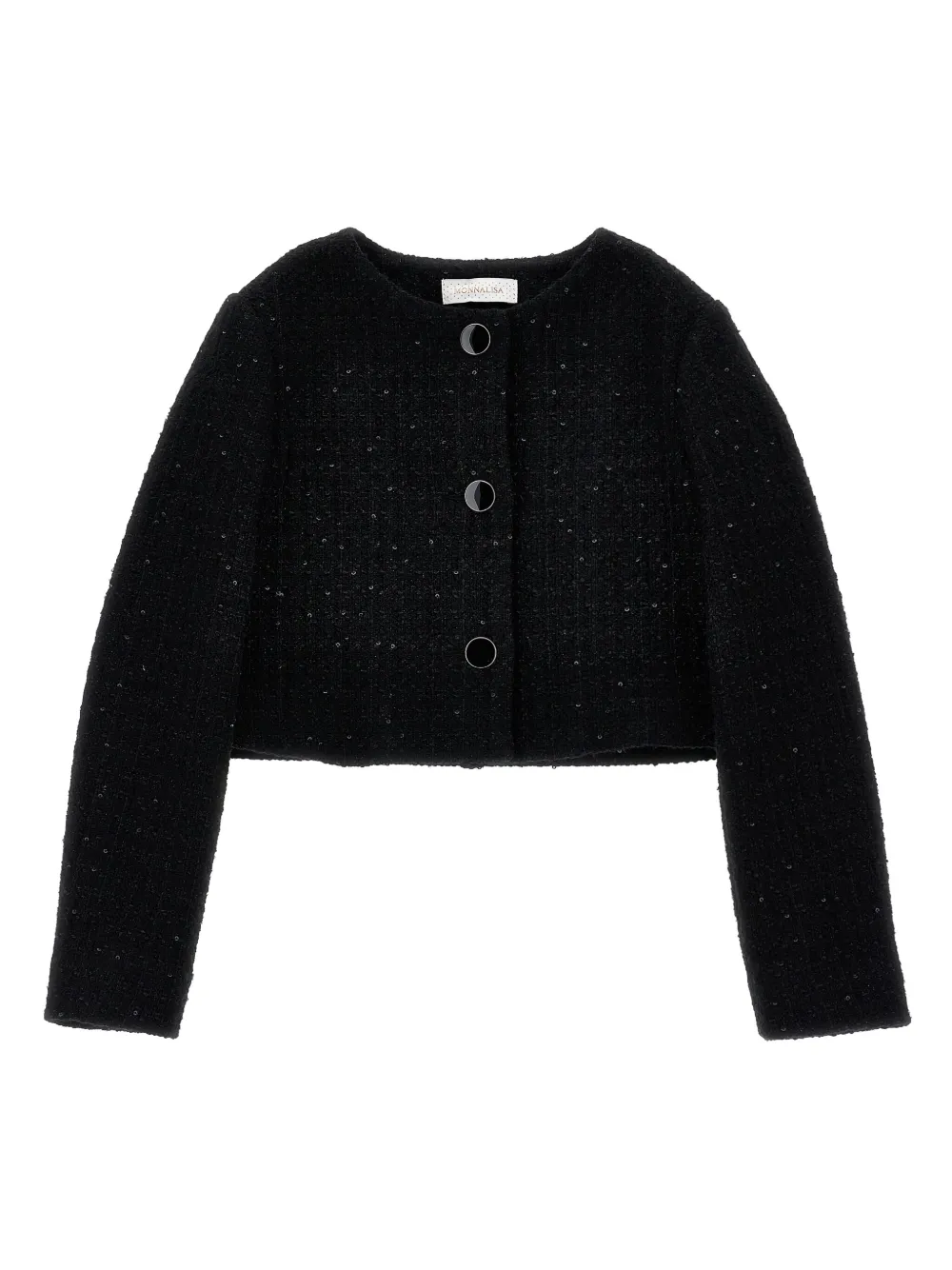 Укороченная куртка Monnalisa, черный 
Укороченная куртка Monnalisa, черный