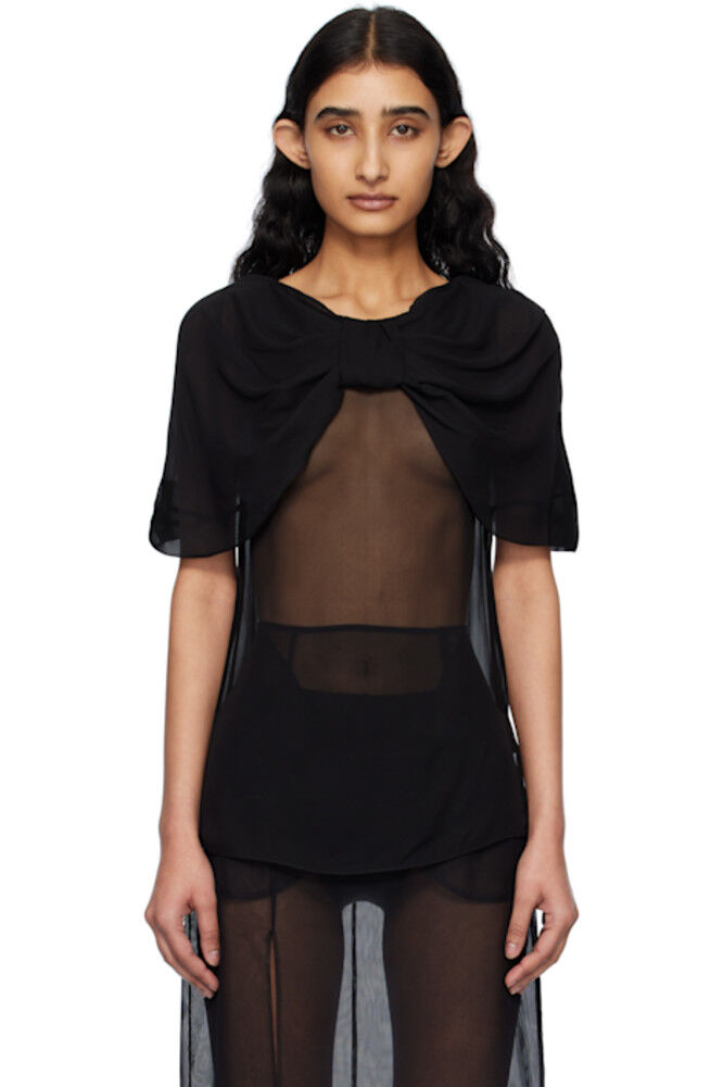 Черная блузка с удлиненным бантом Simone Rocha
Черная блузка с удлиненным бантом Simone Rocha