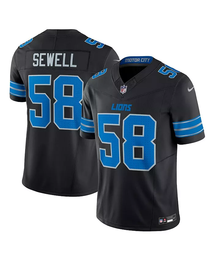 Мужская альтернативная лимитированная джерси Detroit Lions Vapor F.U.S.E. Penei Sewell Nike, черный
Мужская альтернативная лимитированная джерси Detroit Lions Vapor F.U.S.E. Penei Sewell Nike, черный