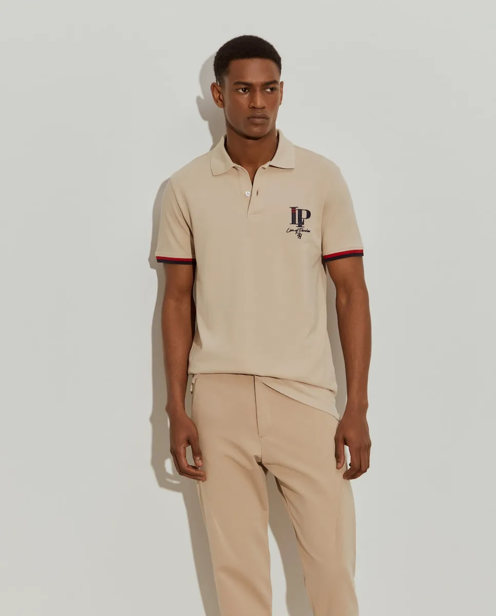 Мужская поло из пике с приталенным кроем Lion Of Porches, бежевый 
Мужская поло из пике с приталенным кроем Lion Of Porches, бежевый